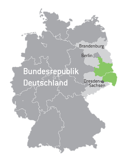 Karte der Lausitz in Deuschland