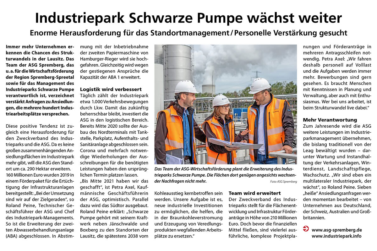 Der Industripark Scharze Pumpe wächst